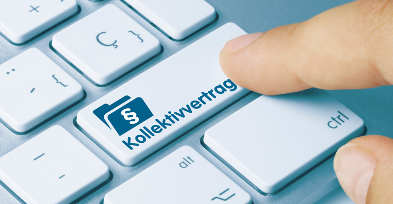 Wort Kollektivvertrag auf Tastatur